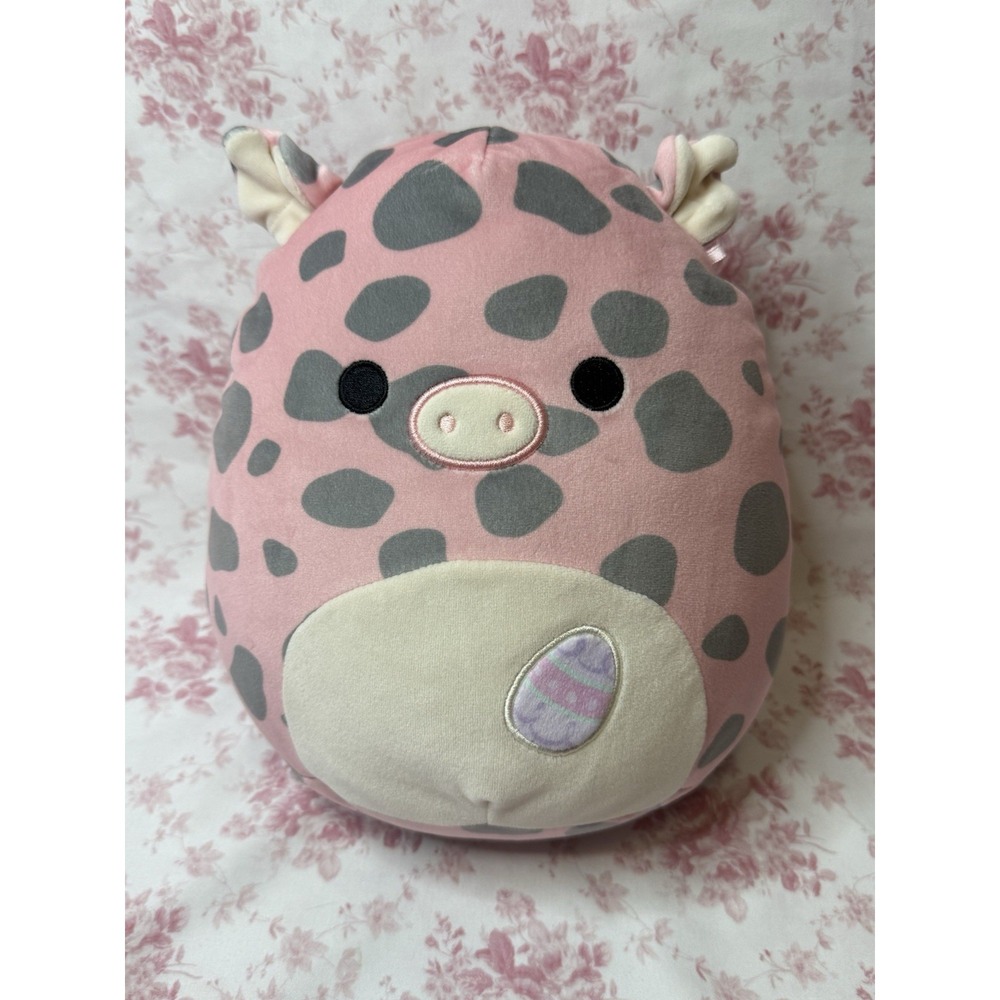 Squishmallows Aquitaine Pink Spotted Pig Easter Plush 9" Kellytoy